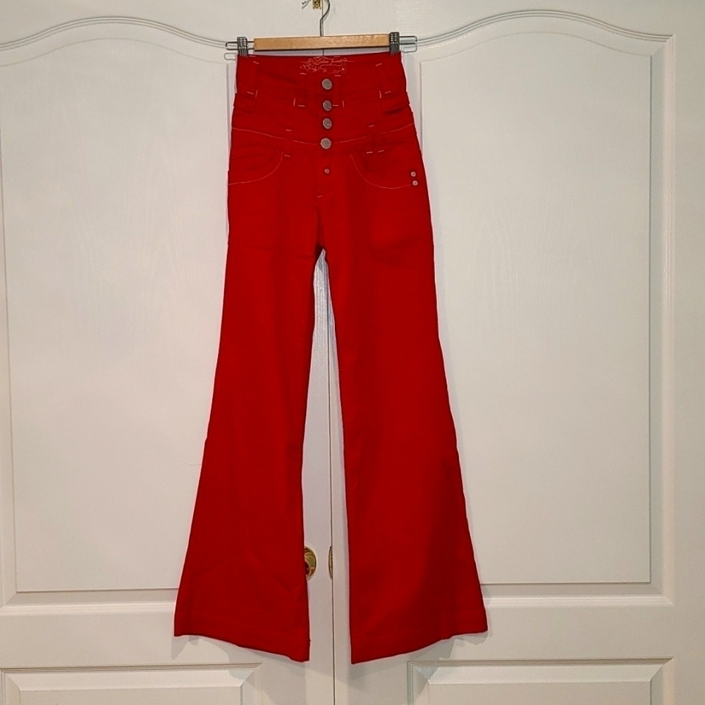 *Rare Find* Sisters point FODA Red high waisted Wide Leg pants XS Y2K - Picture 1 of 16